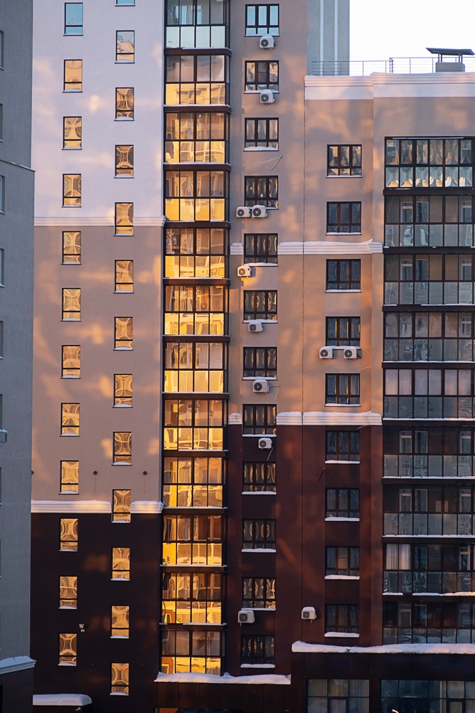 Modern apartment building exterior