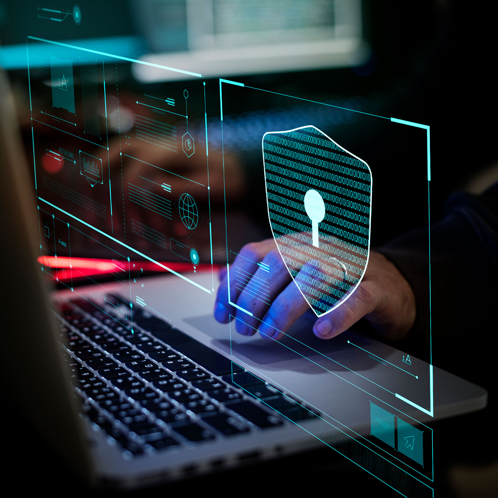 person on computer