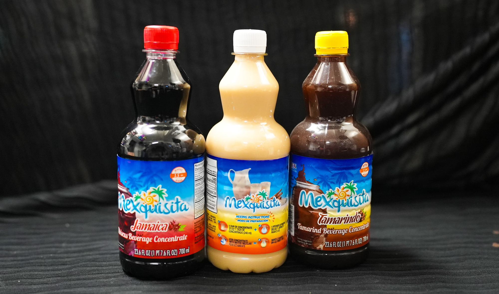hibiscus, horchata, and tamarind concentrate juices