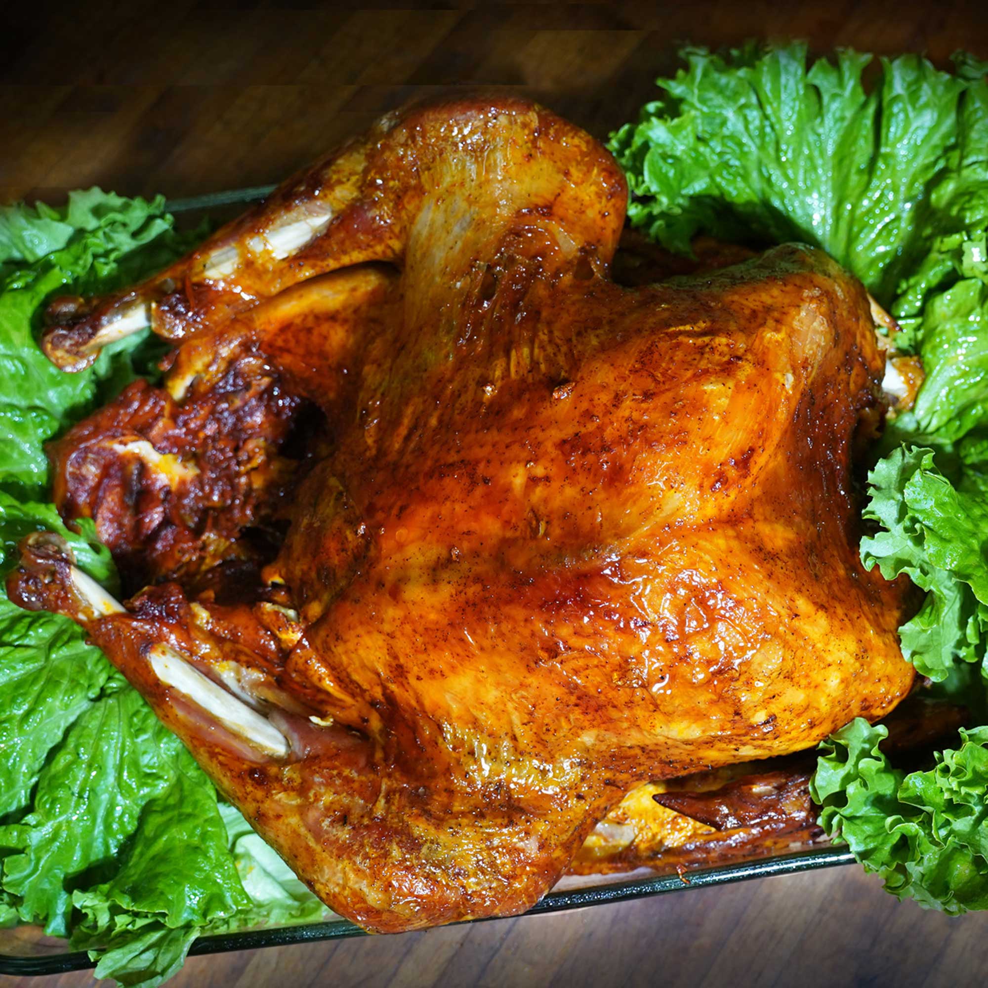 Large roasted seasonal turkey