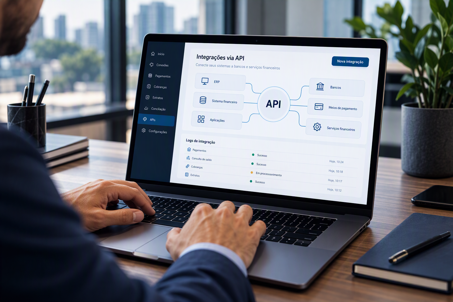 Integração via API em operações financeiras