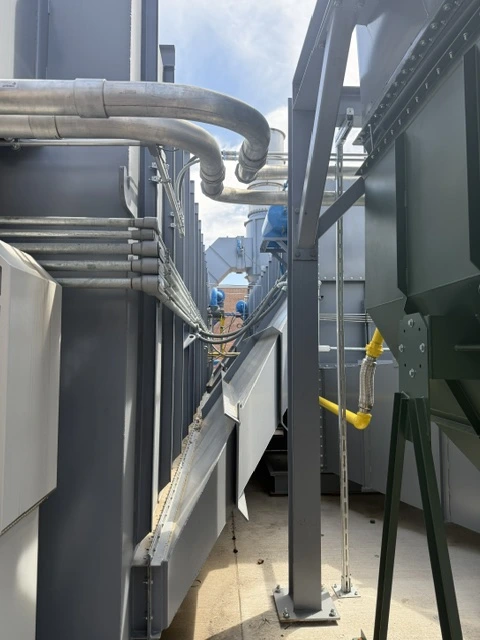 Side view of installed thermal oxidizer on-site