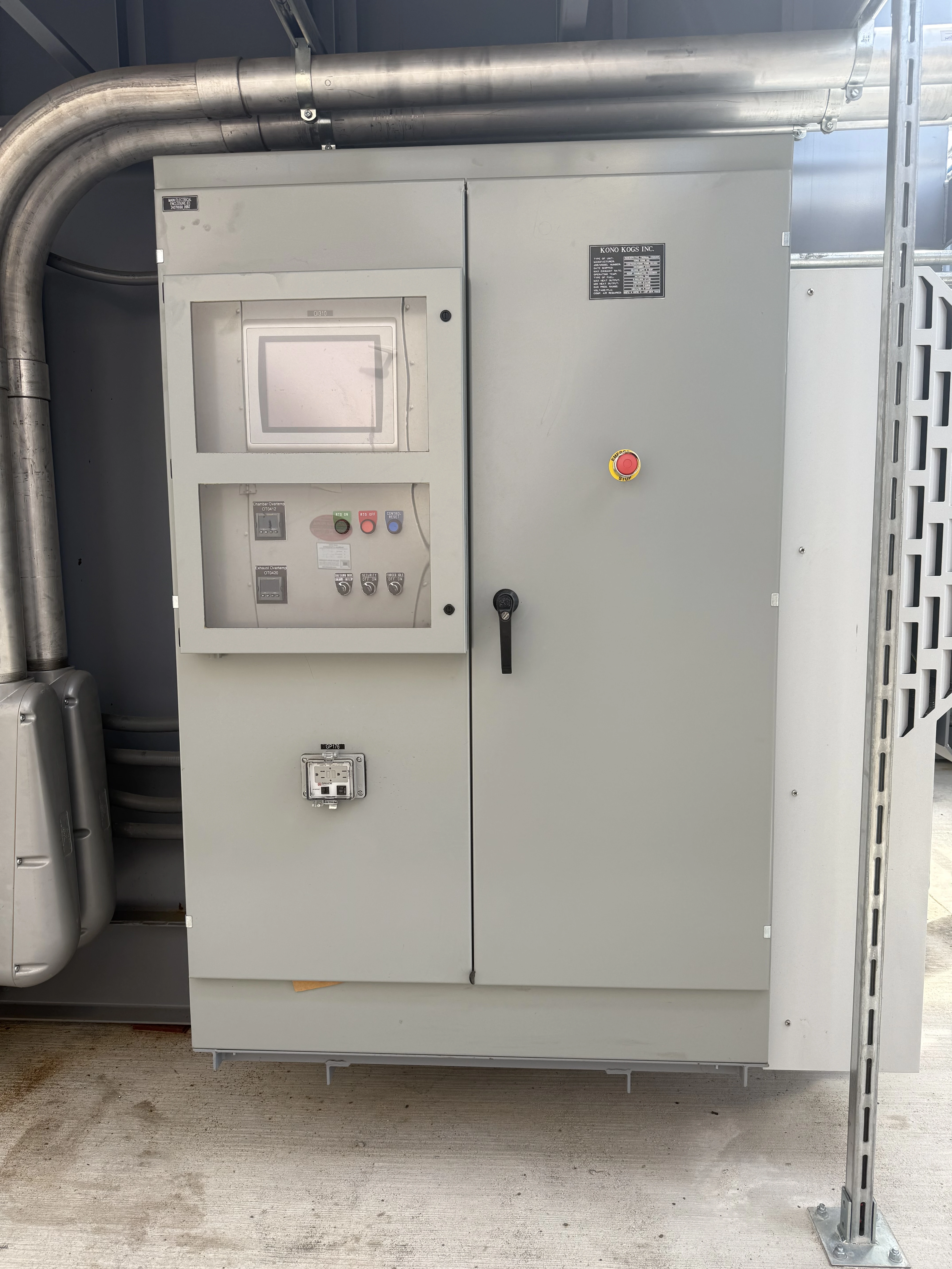 Thermal oxidizer control cabinet