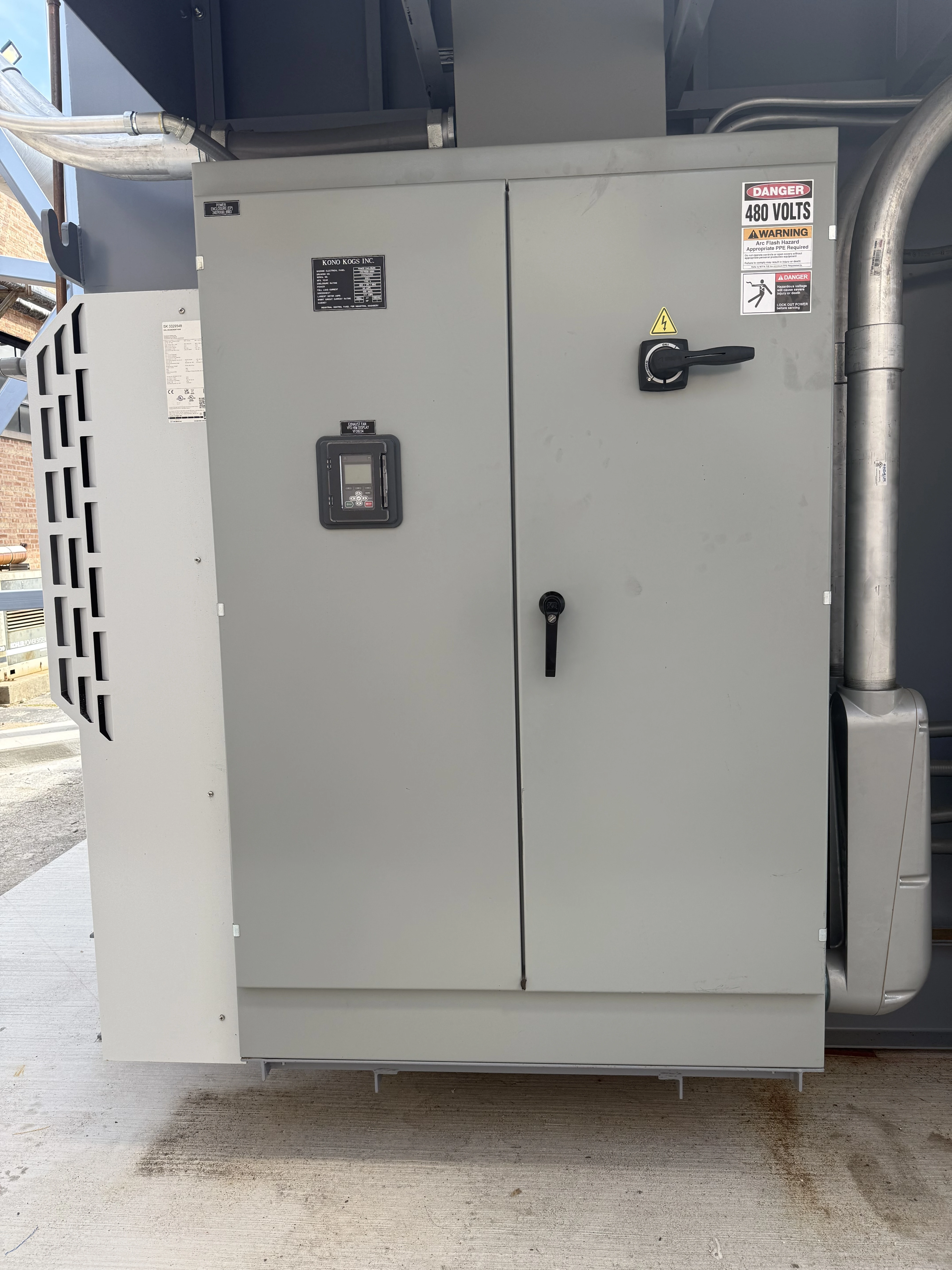 Thermal oxidizer control cabinet
