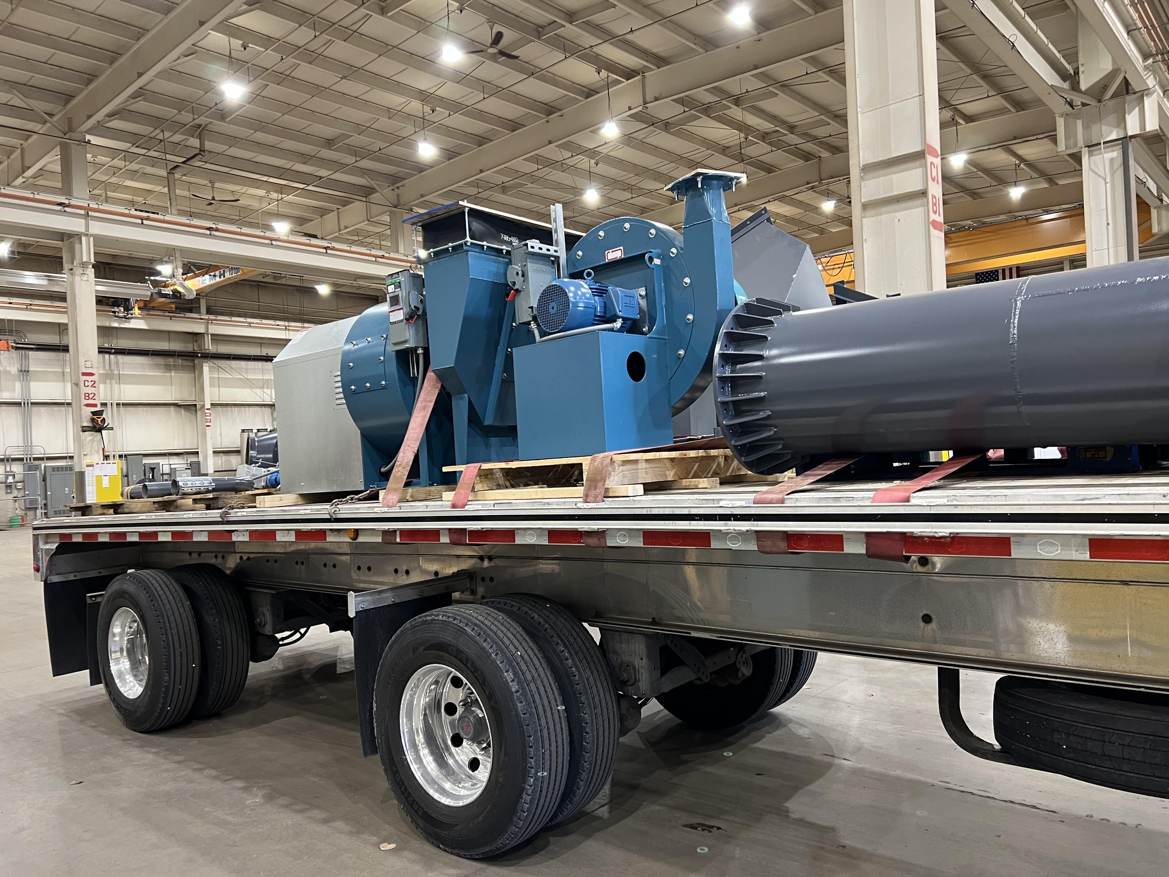 Custom RTO equipment on a flatbed ready for shipping