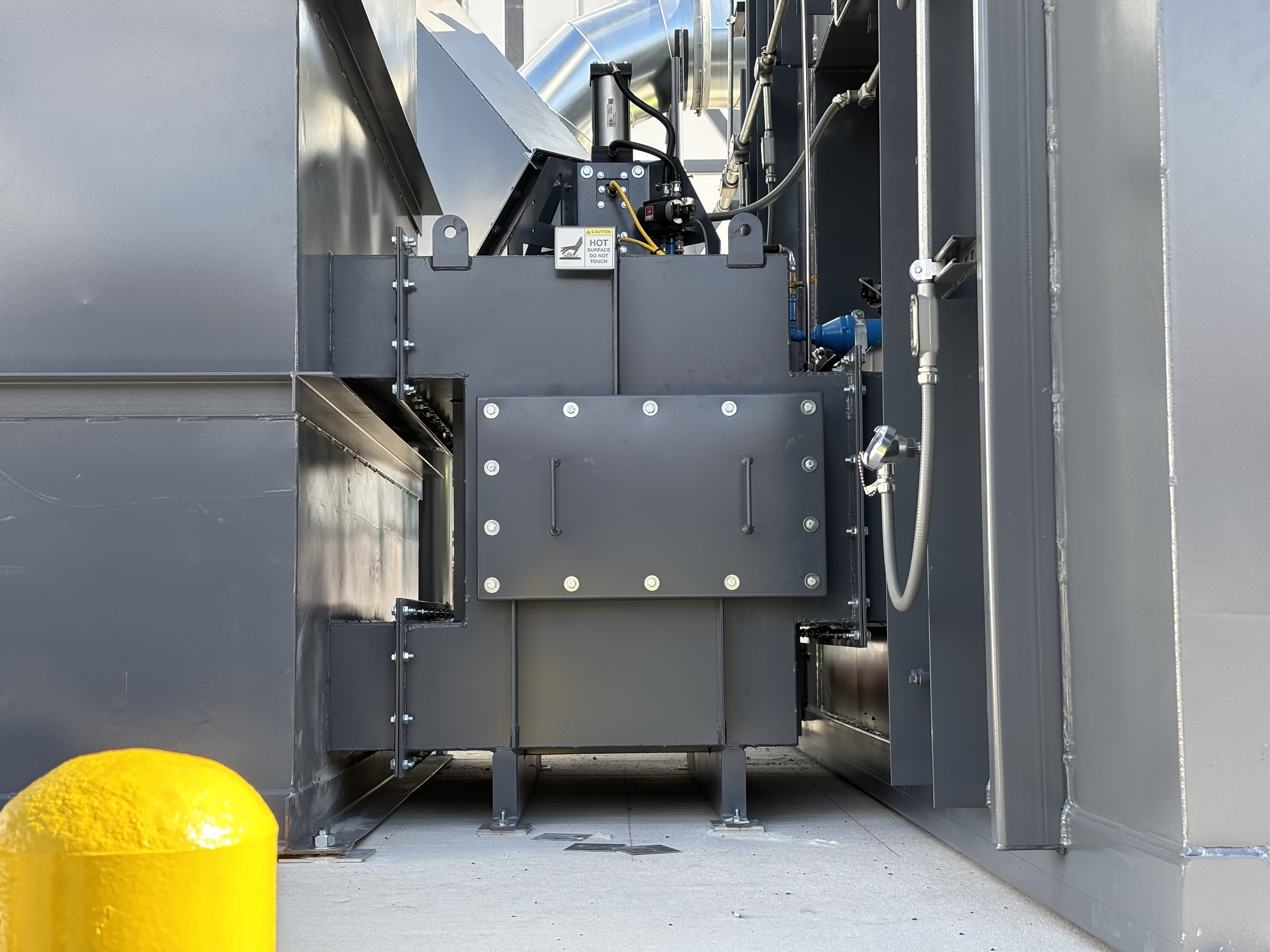 Close up of elements of a refurbished regenerative thermal oxidizer