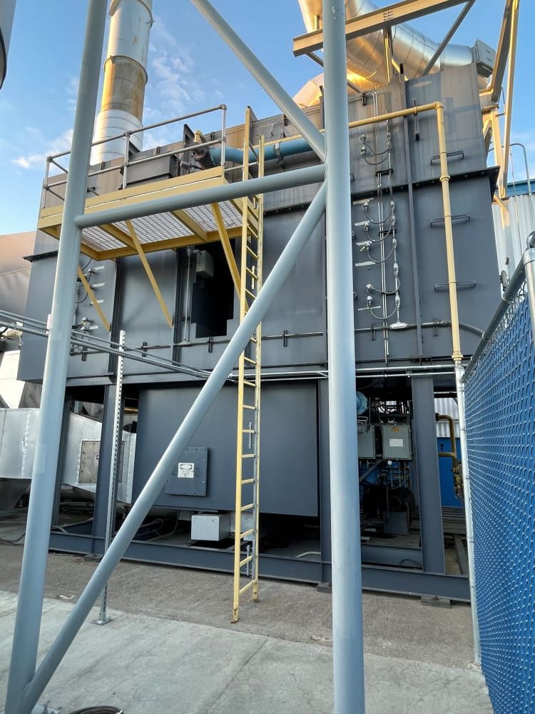 Installed regenerative thermal oxidizer