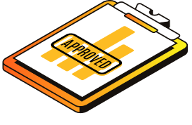 Approved order on a clipboard