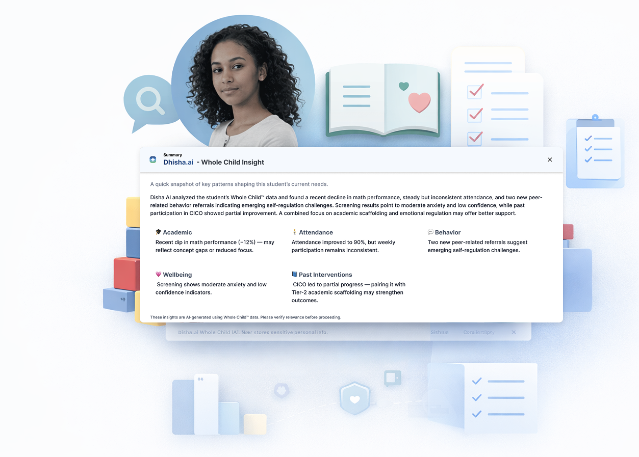 Diverse group of smiling schoolchildren with backpacks raising their hands excitedly in a classroom hallway in front of a chalkboard.