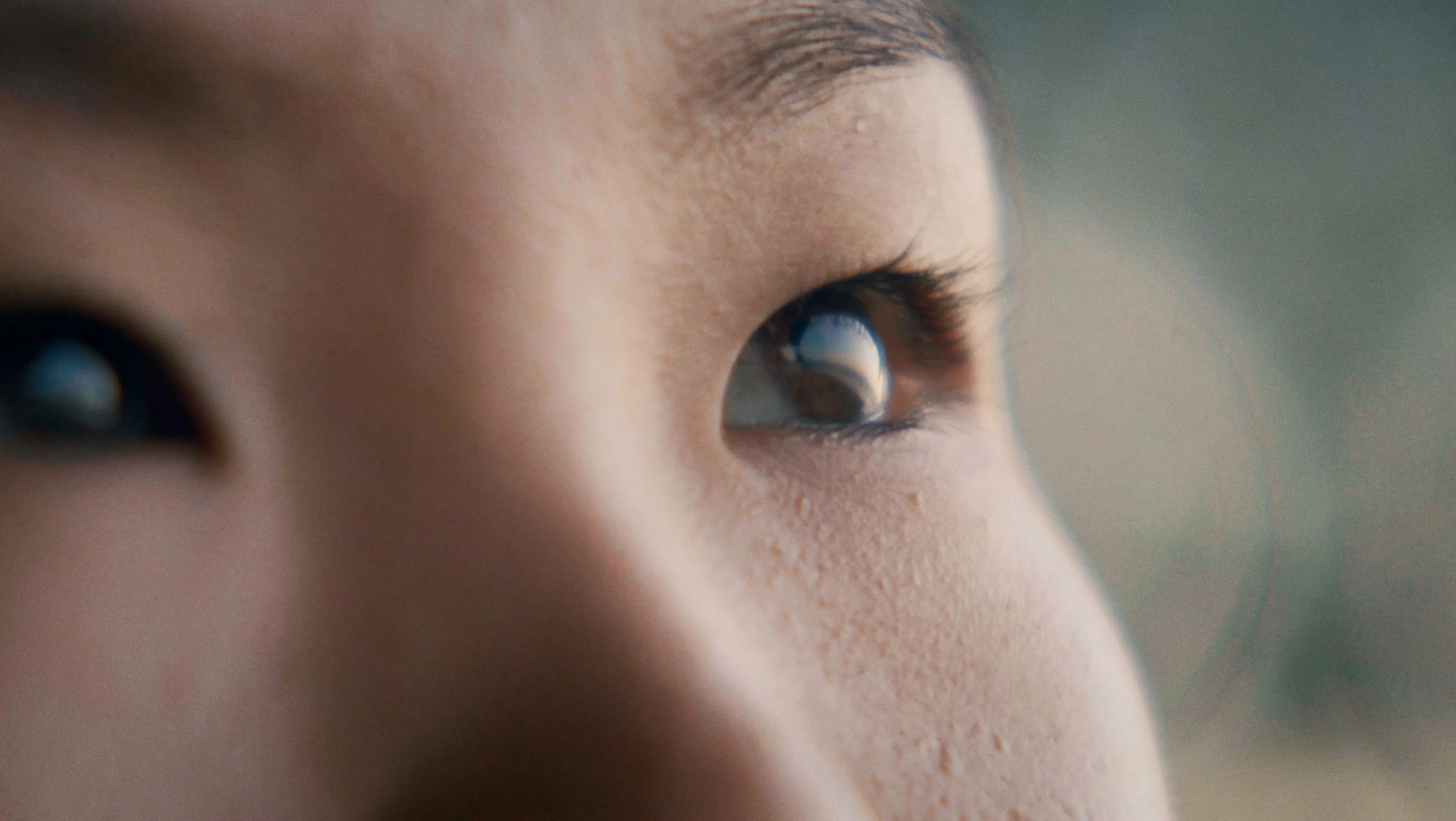 Extreme close-up of a woman's eyes