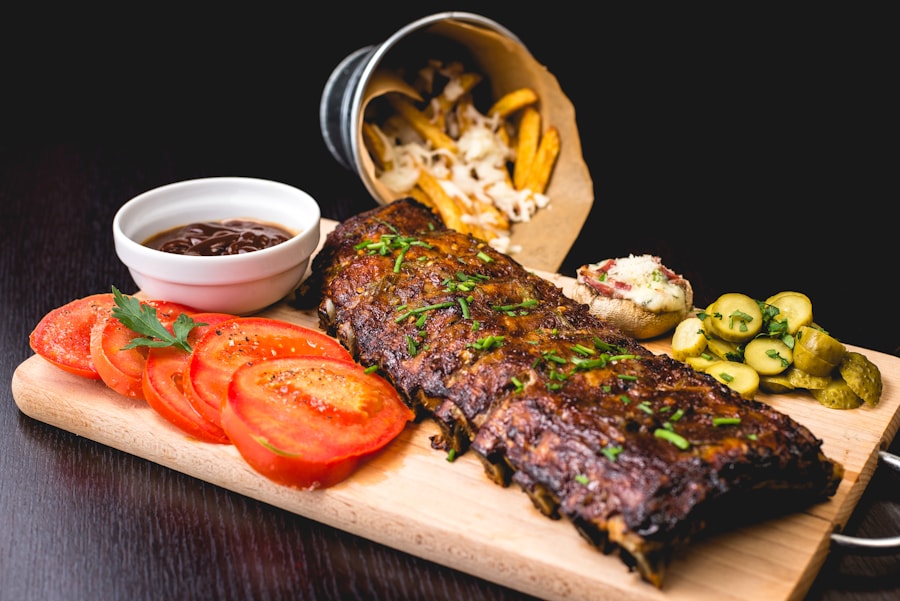 Buffet trays with hot food