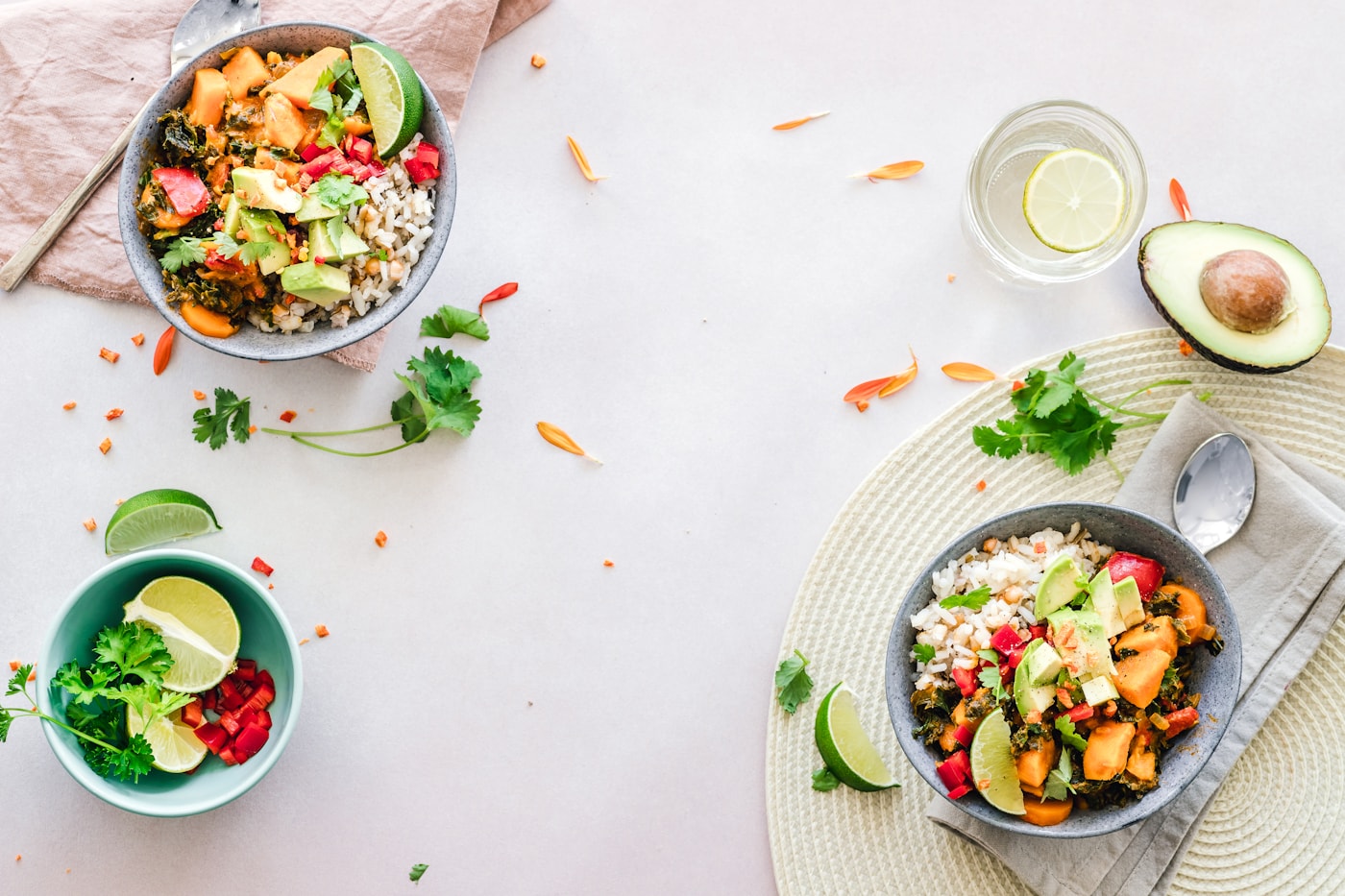 Fresh sharing dishes on a table