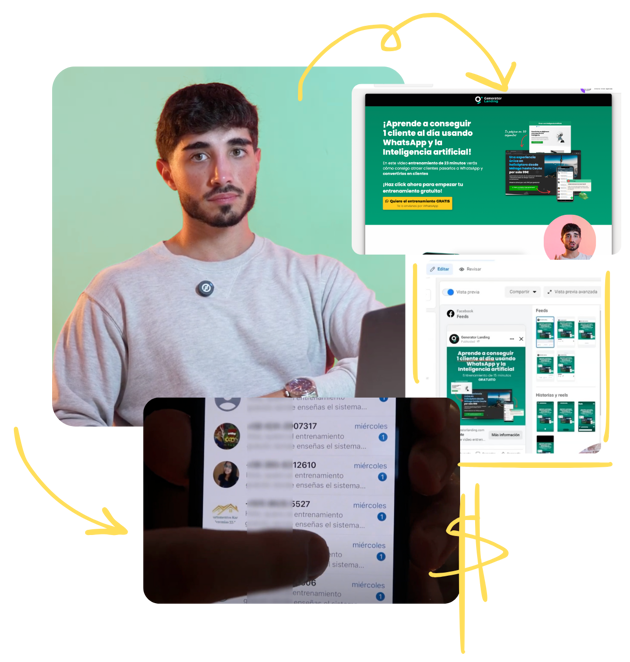 Ilustración Entrenamiento Gratuito para Conseguir 1 Cliente al Día Usando Whatsapp con la Inteligencia Artificial
