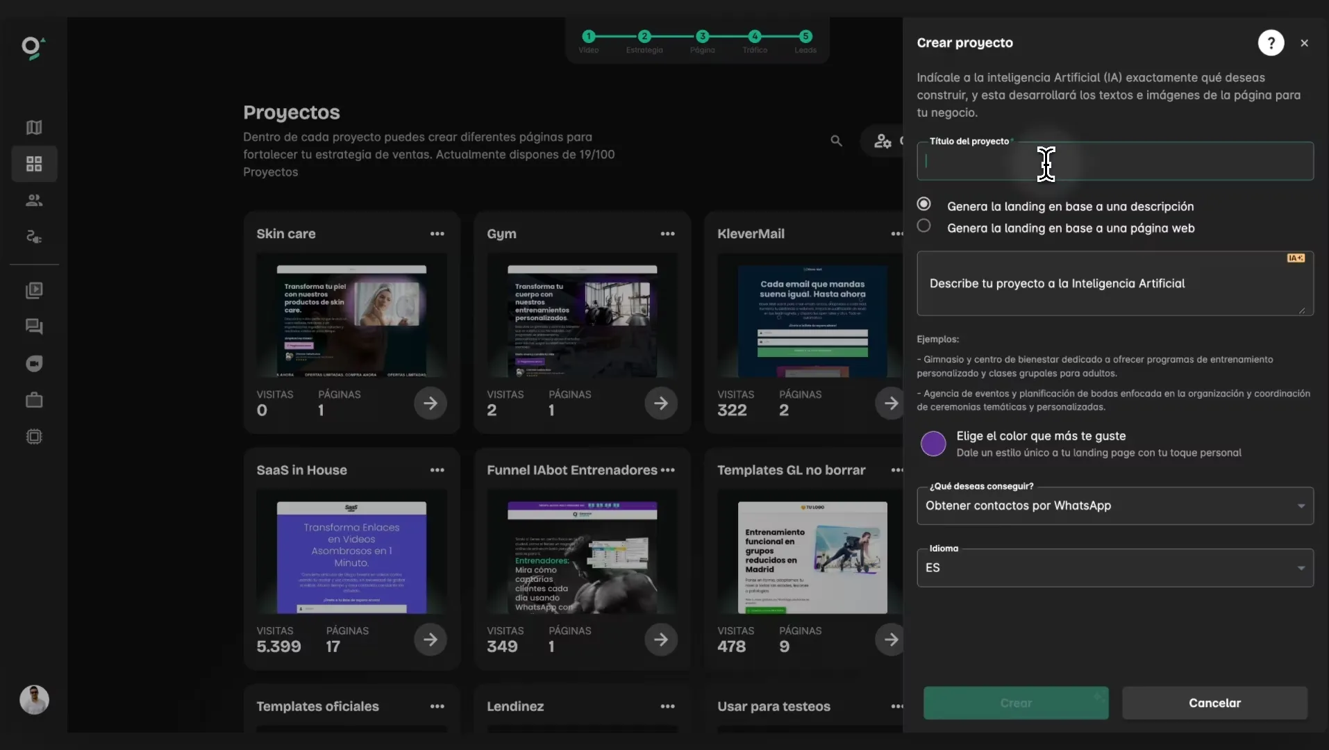 Imagen Principal de la Home: Generator Landing - Plataforma para generar ventas por Whatsapp, Instagram y Messenger