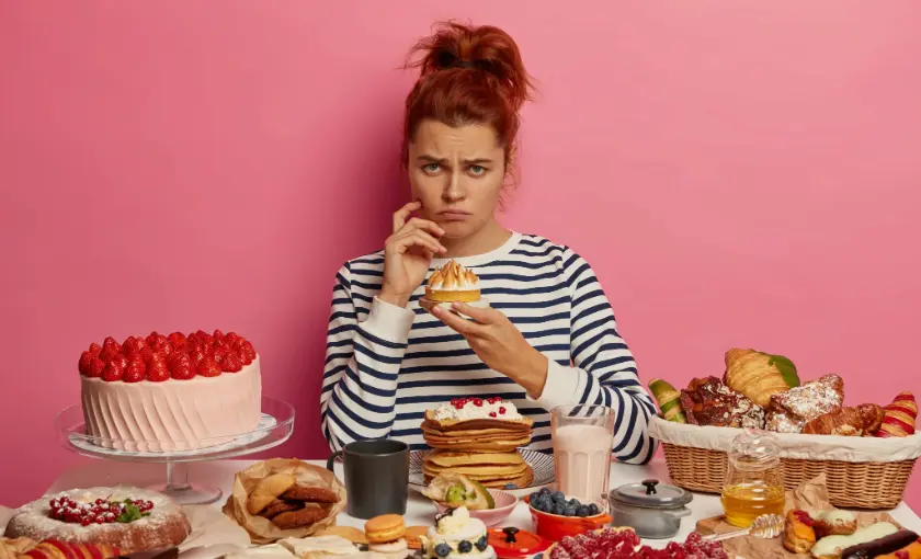 Sugary desserts that may worsen varicose vein symptoms due to poor circulation.