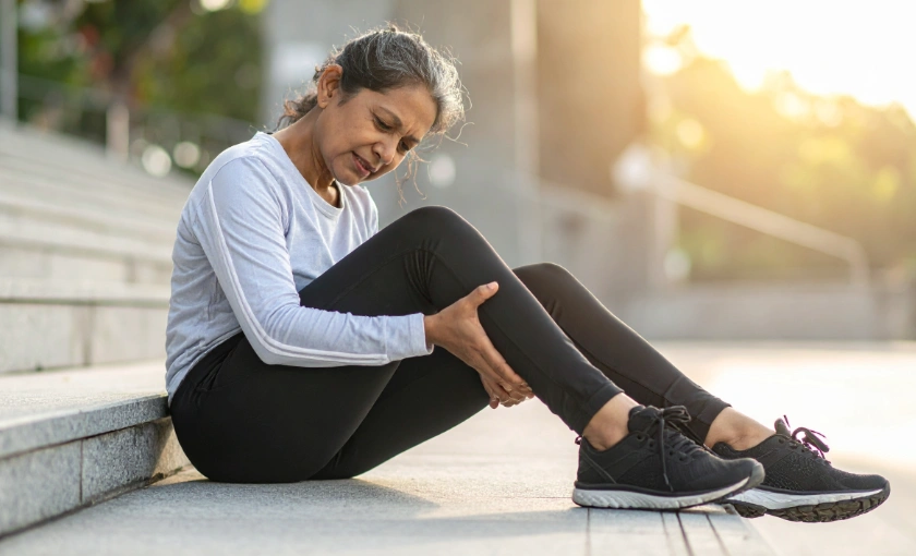 Leg cramping caused by varicose veins and poor circulation in the lower legs.