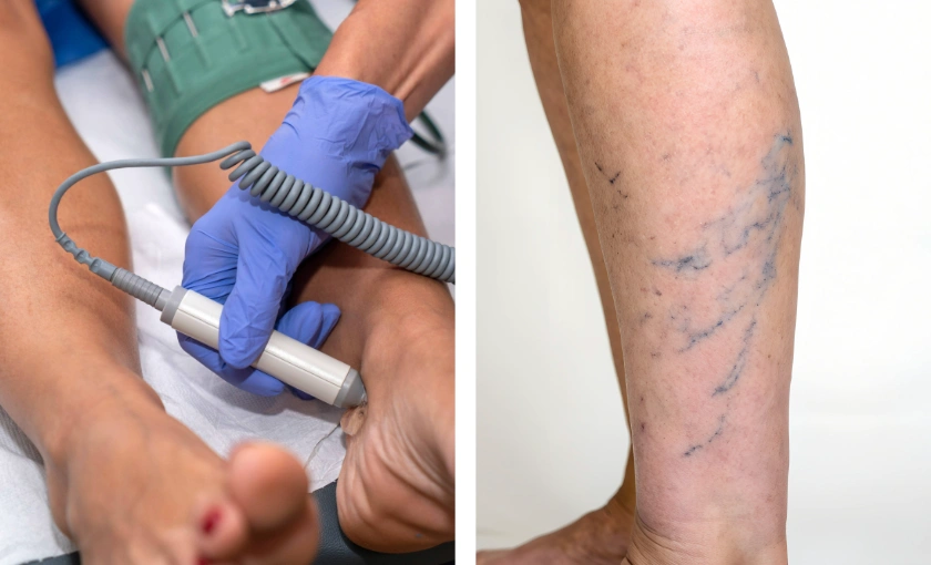 Ankle-brachial index test compared with visible varicose veins on the lower leg