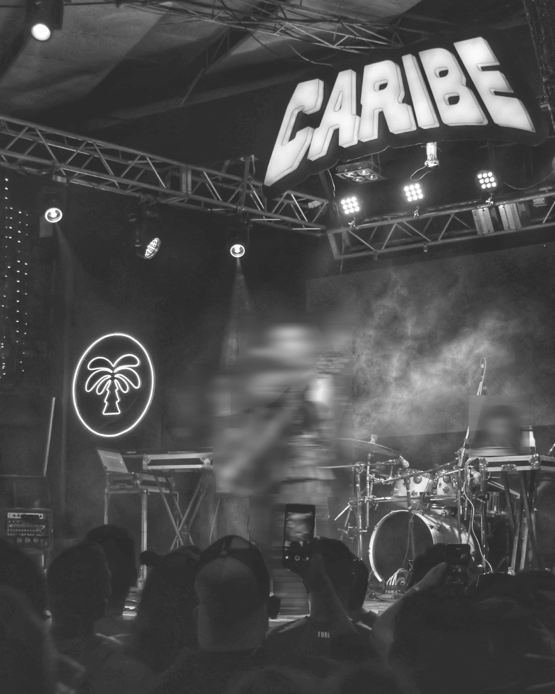 Caribe stage with palm tree sign