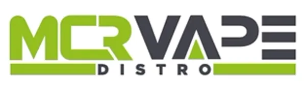 Logo for MCR Vape Distro with 'MCR' in green and 'VAPE' in dark gray, and 'DISTRO' below in smaller dark gray text.