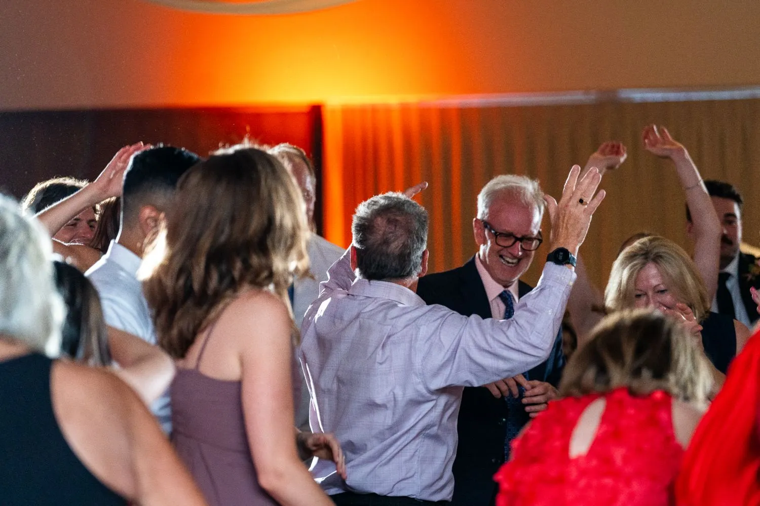 guests dancing at wedding reception
