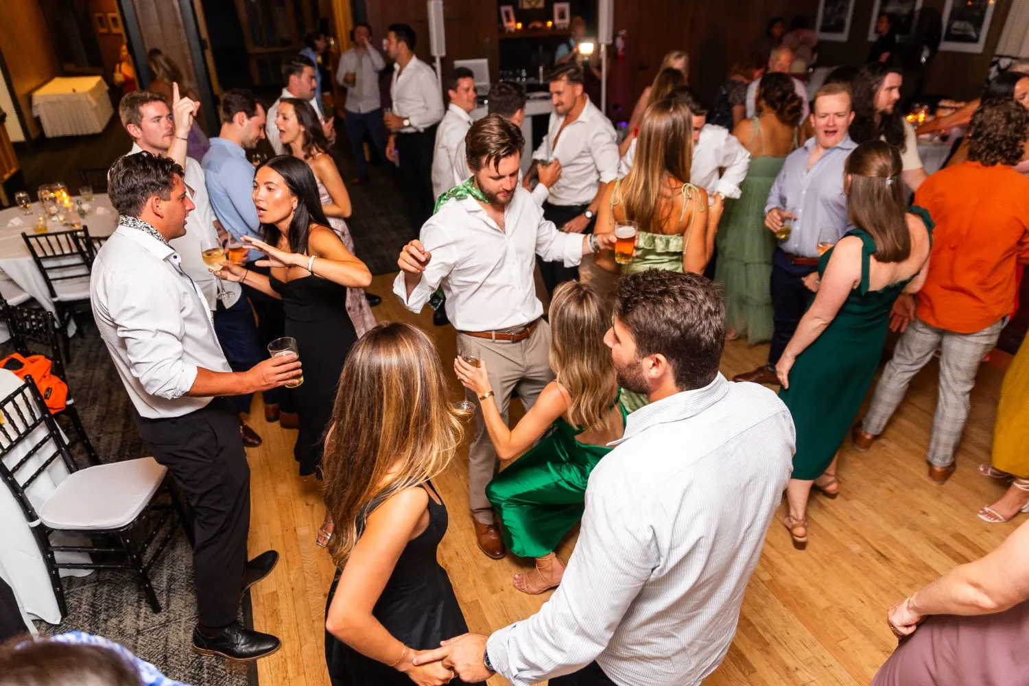 guests dancing at wedding reception