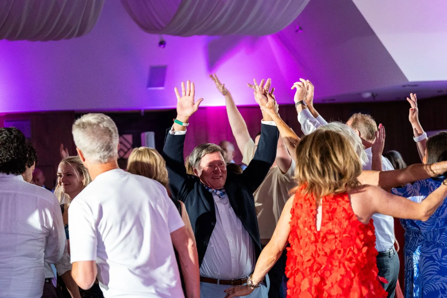 guests dancing at wedding reception