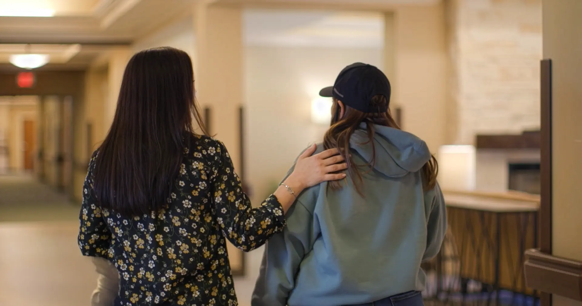 Women talking together in a comfortable room
