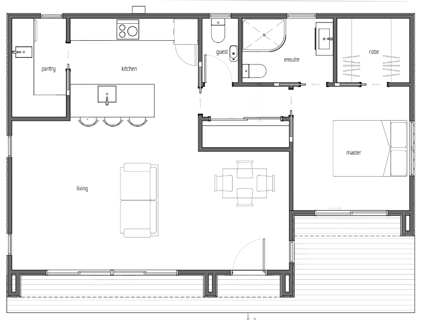 1 bedroom 70 Ready floor plan