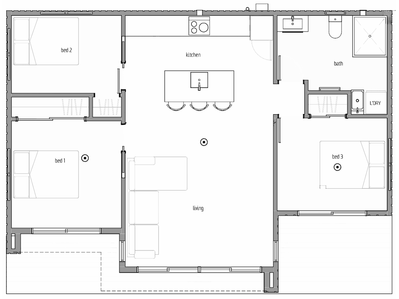 3 bedroom 70 Ready floor plan