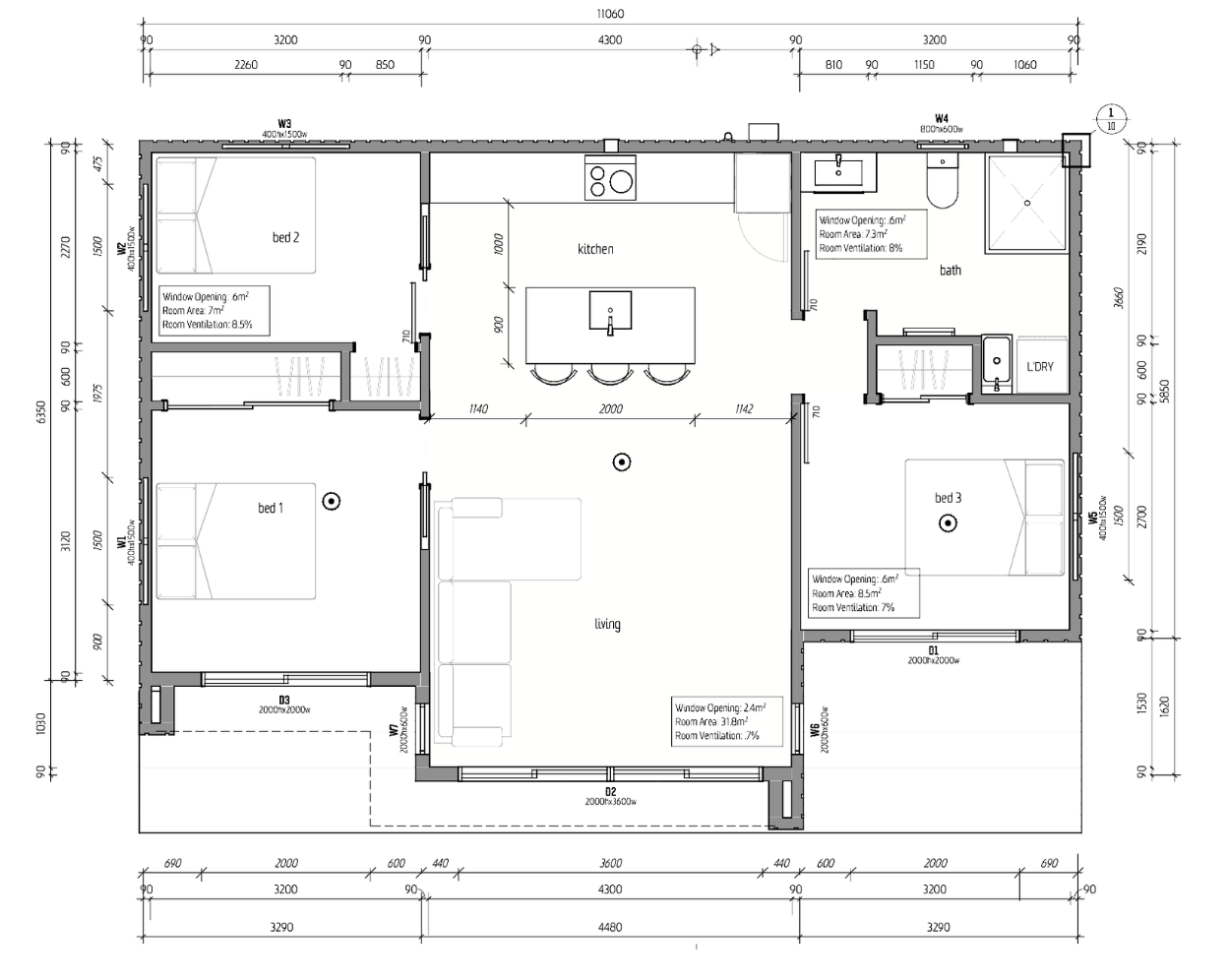 70 Ready 3 Bedroom floor plan