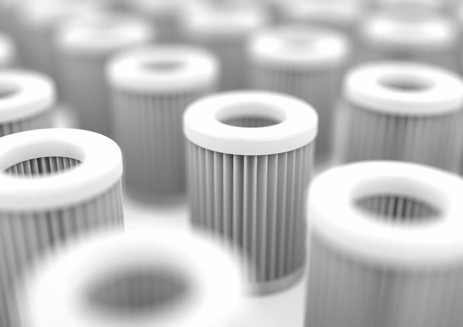 cylinder filter with white end caps