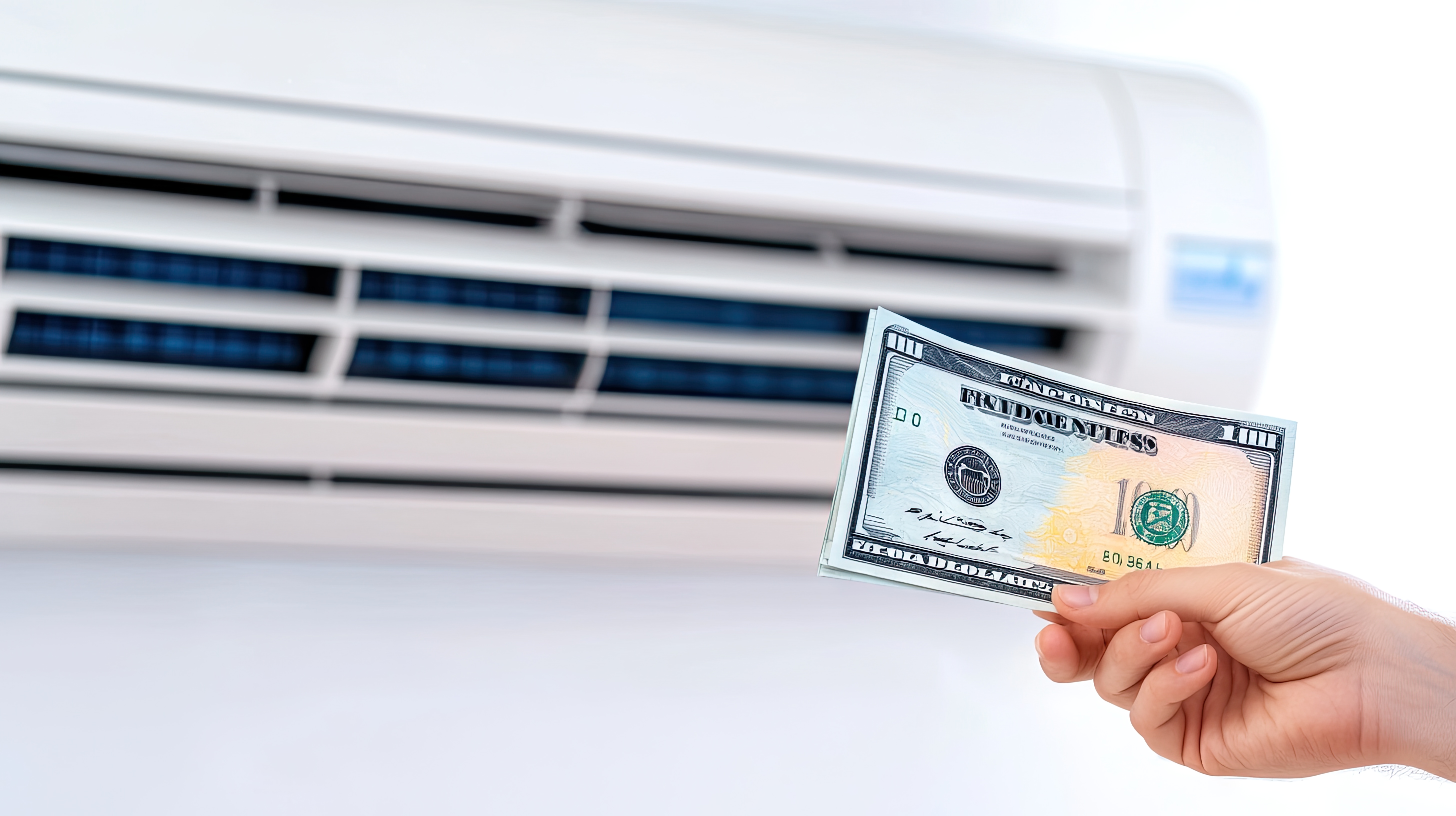 hand-holding-money-in-front-of-air-conditioner