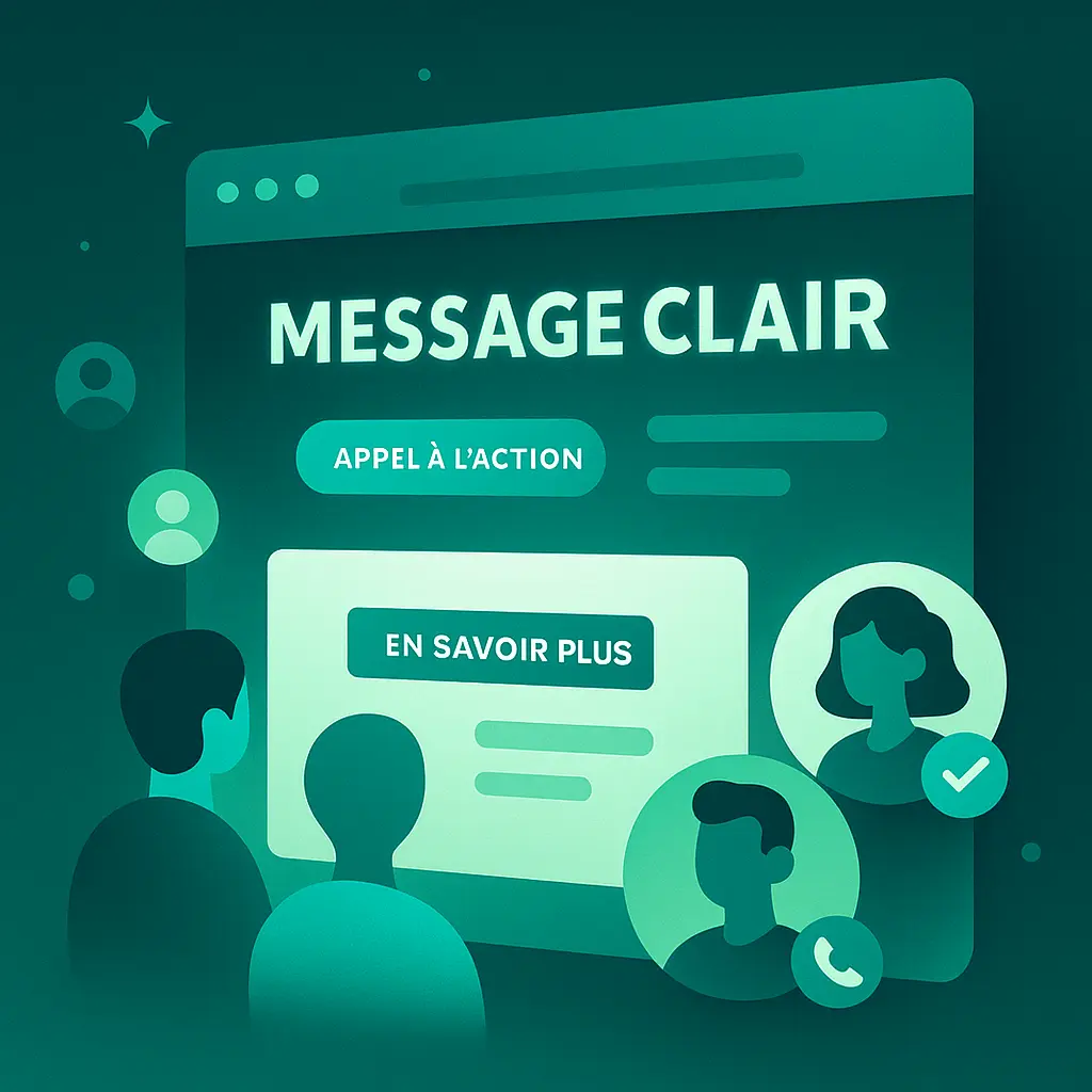 site avec un message clair qui attire plus de client