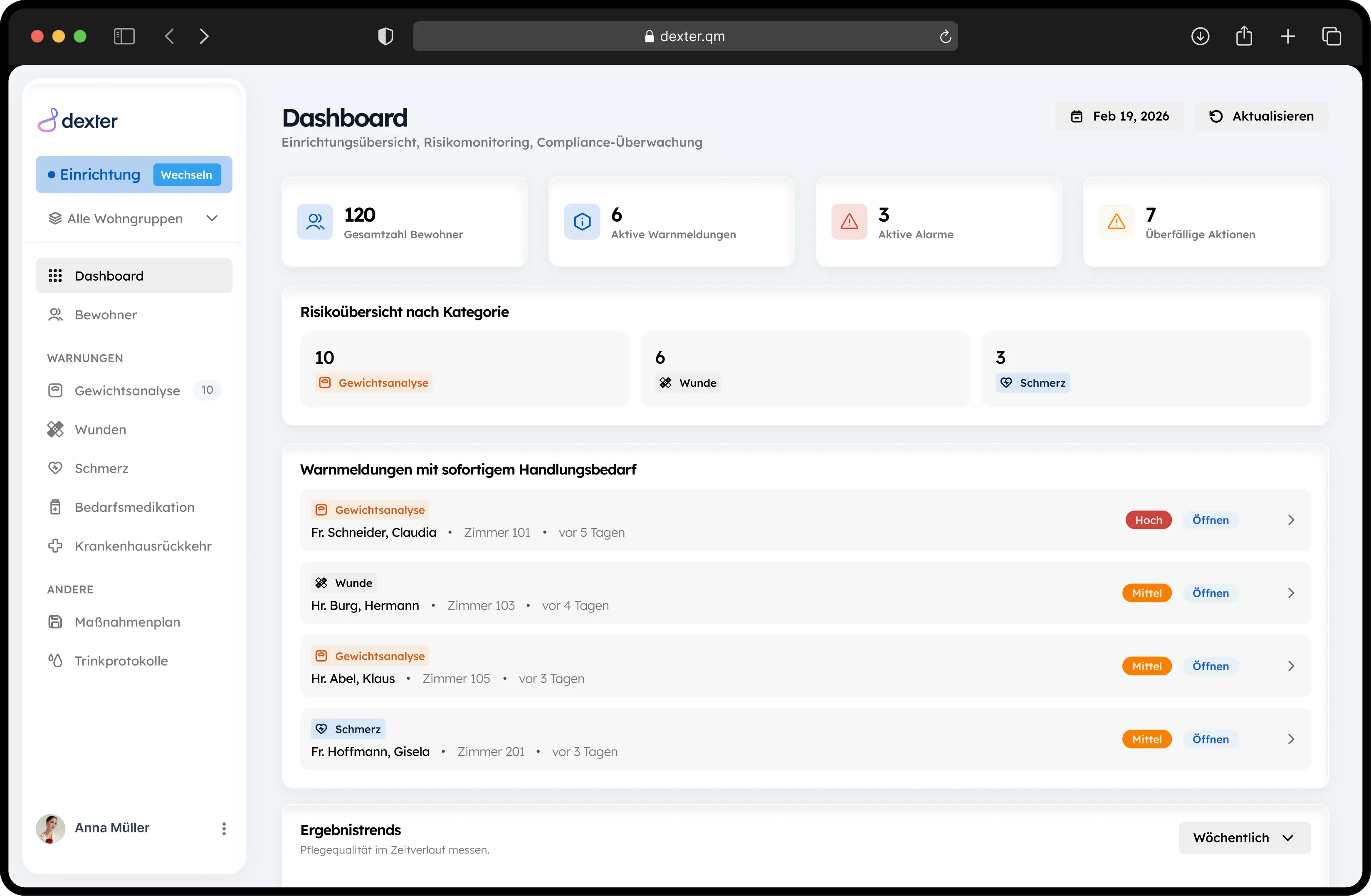 Ein Mockup-Demo von dexter.qm