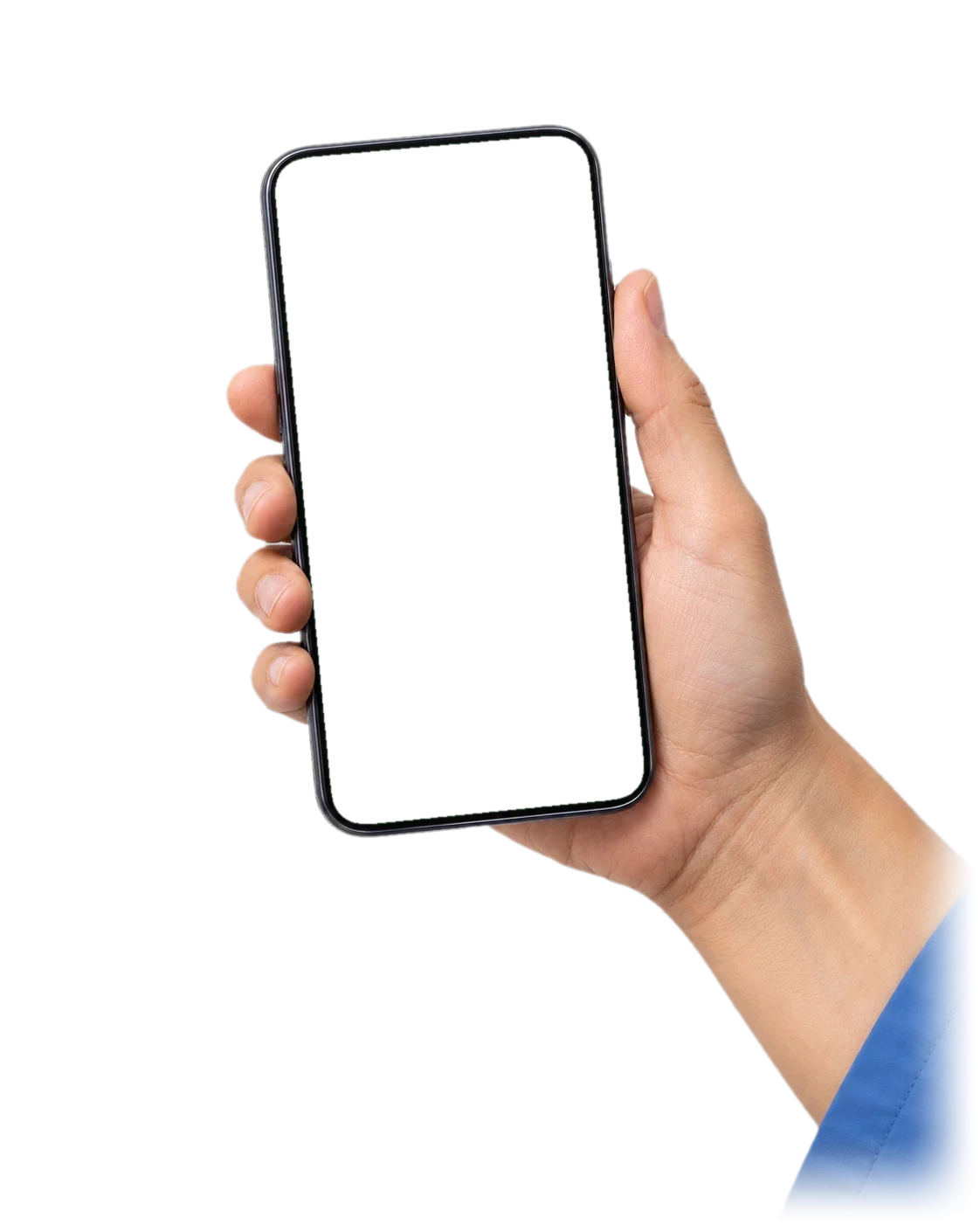 Pflegekraft hält Smartphone mit dexter.mobile