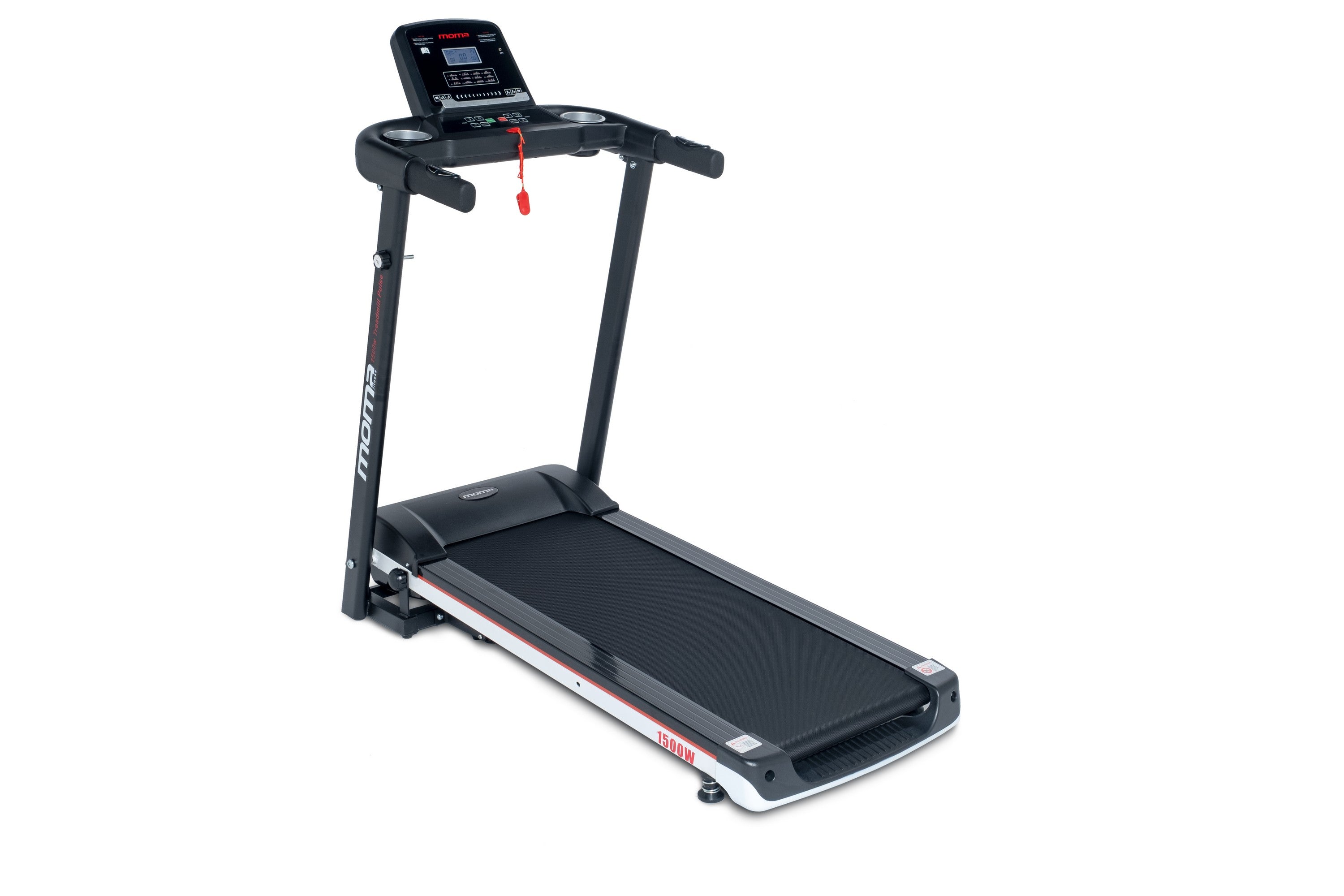 Tapis de course 1500W, écran LCD, 4 capteurs de fréquence cardiaque intégré au guidon et 12 programmes d'entraînement