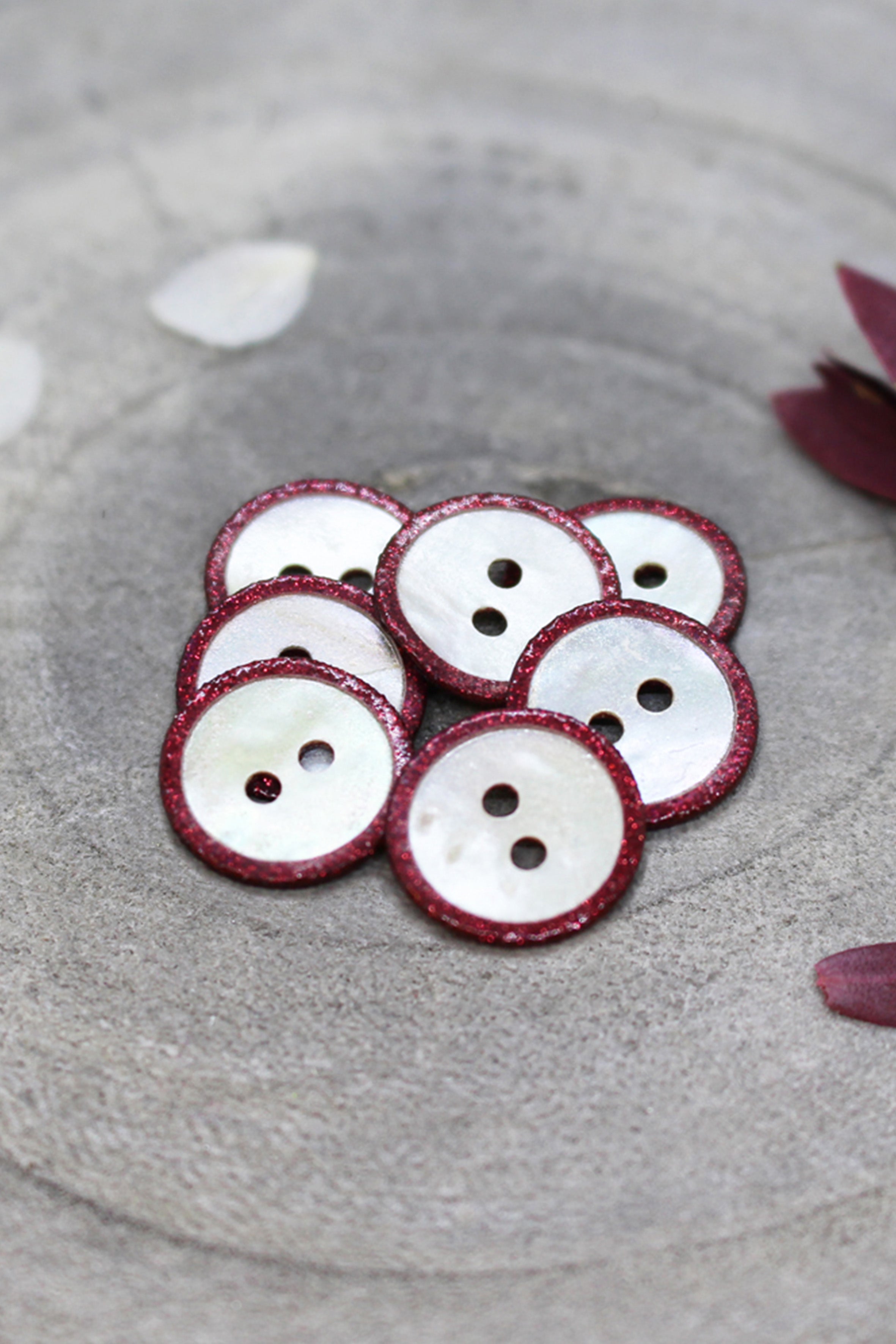 Boutons Glitz - Amarante 14mm