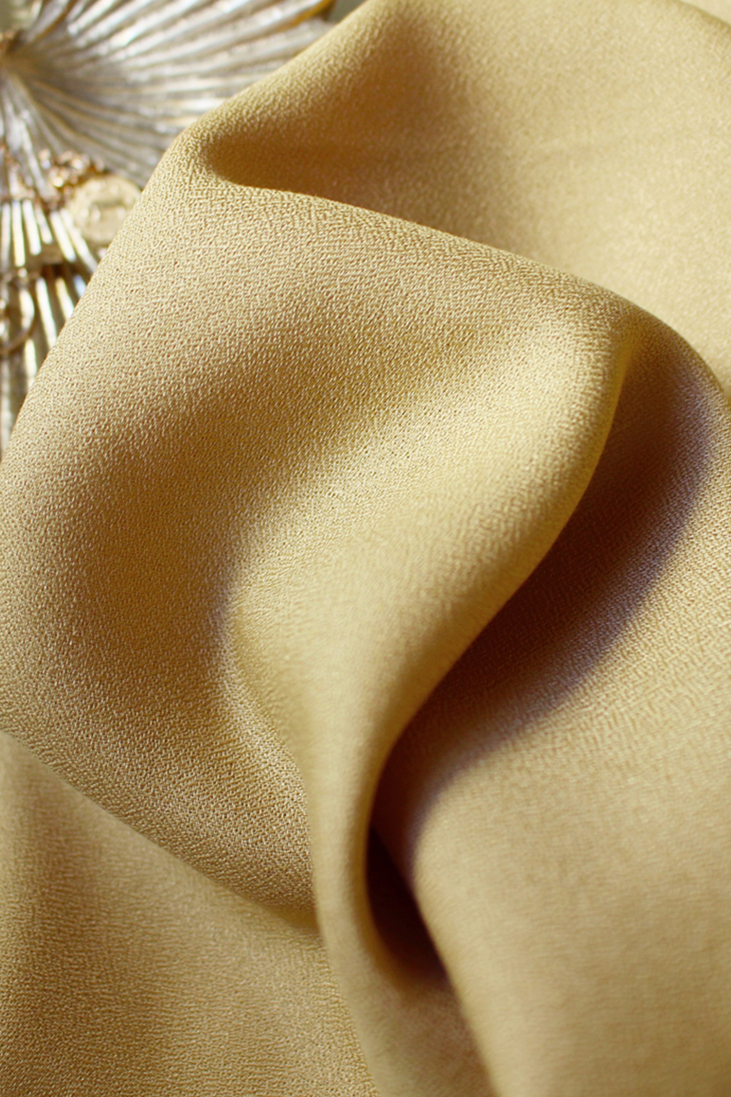 Tissu Crepe Mustard