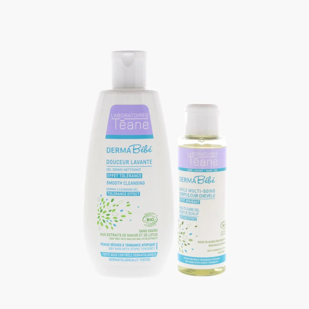 Duo de bain pour la toilette - peau sèche et sensible