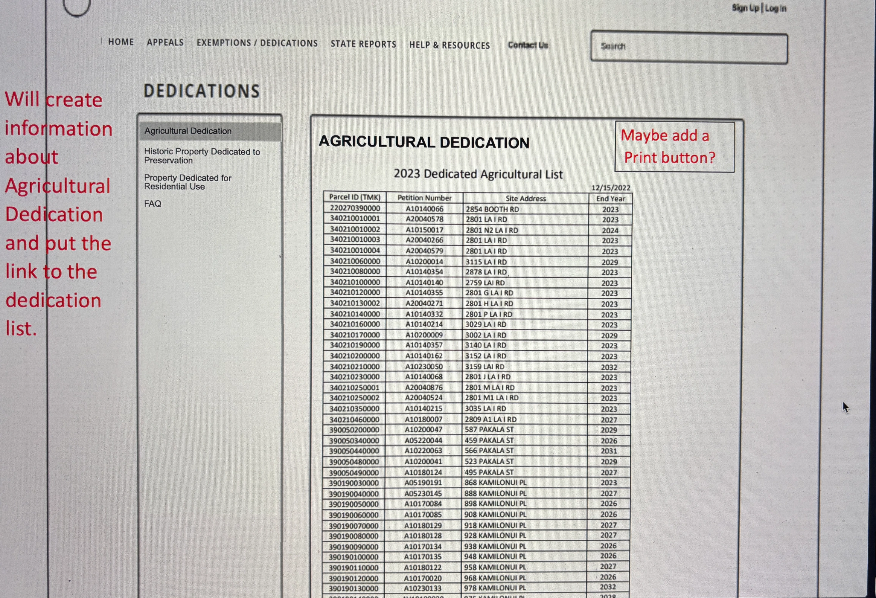 Screen design displayed in a mockup
