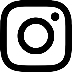 Instagram logo consisting of a rounded square with a circle and a smaller circle inside representing a camera lens and flash.