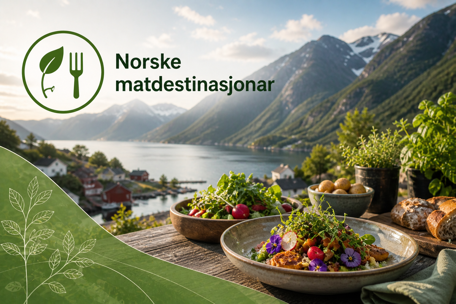 bilde av matrettar framføre fjord
