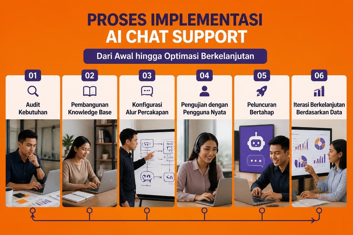 Tahapan implementasi AI chat support