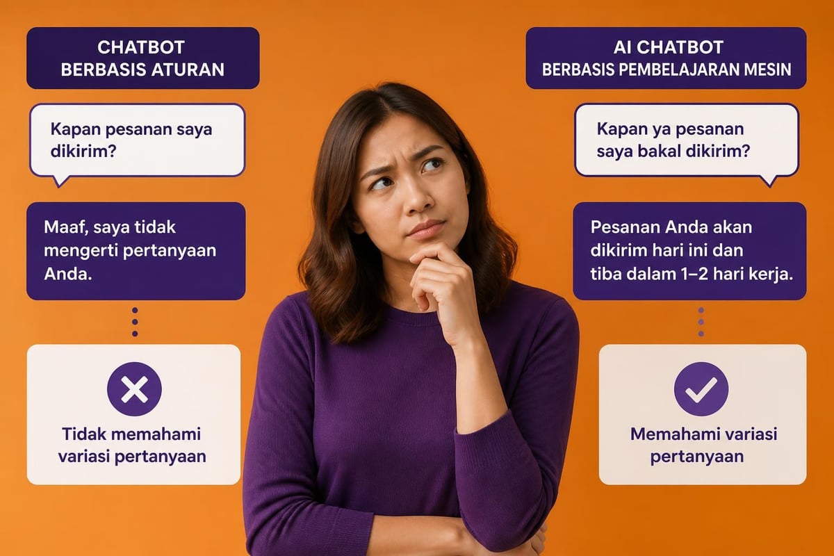 Perbandingan chatbot tradisional vs AI