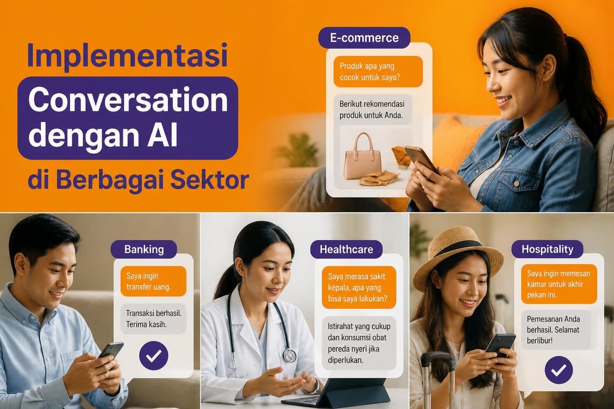 Aplikasi AI percakapan lintas industri
