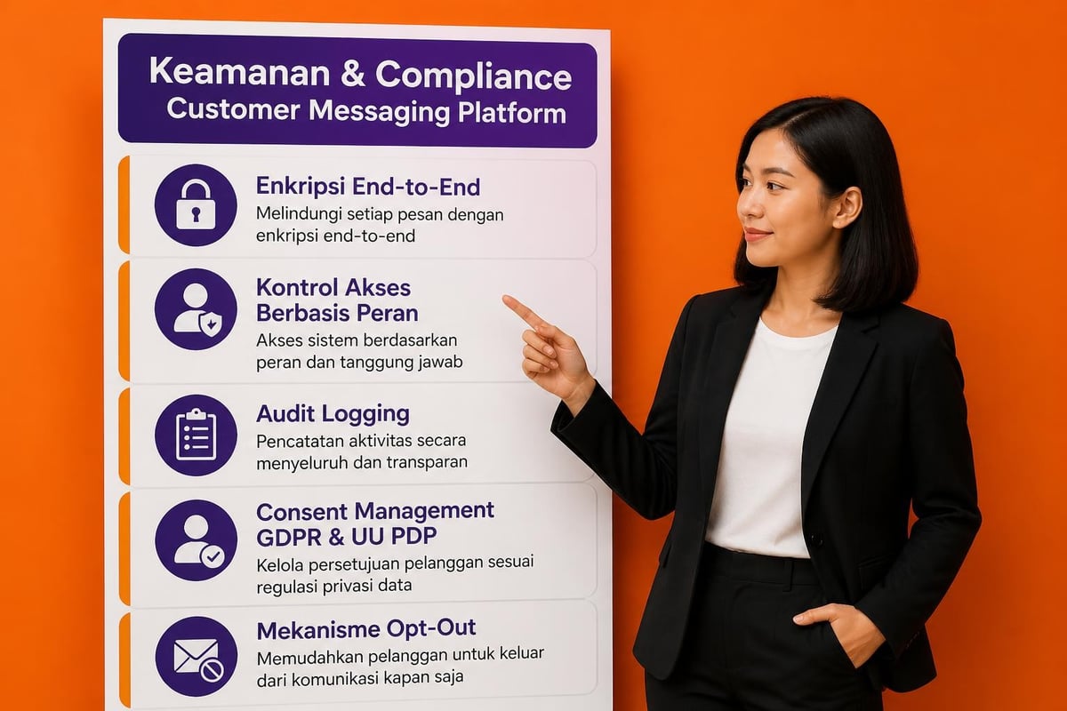 Keamanan dan compliance customer messaging platform