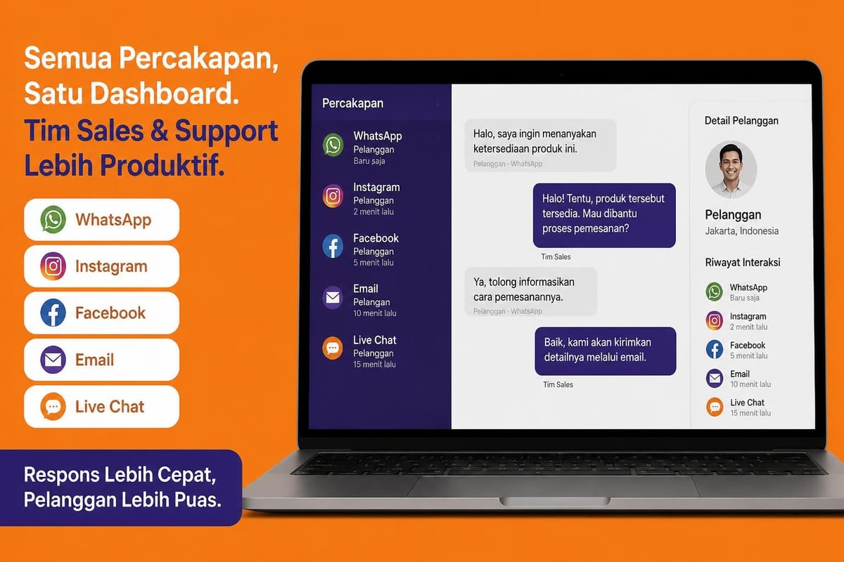 Dashboard terpadu chat software business