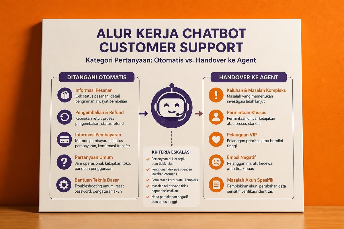 Struktur operasional chatbot customer support