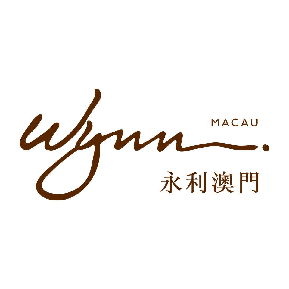 Wynn Macau logo with stylized text and Chinese characters on a white background.