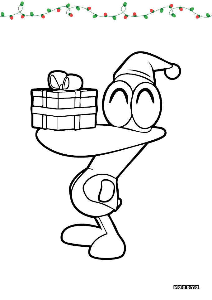 Página para Colorear de Navidad – Pato